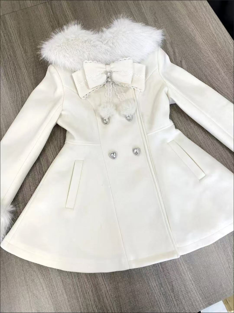 Japon Sonbahar Kış Zarif Kawai - Wool Coat Peacoat incelemesi ve fiyatı