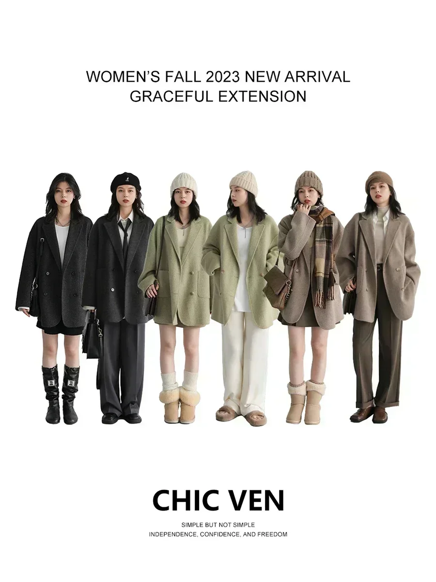 CHIC VEN kadın Yün Palto Gevşe - Wool Coat Peacoat incelemesi ve fiyatı