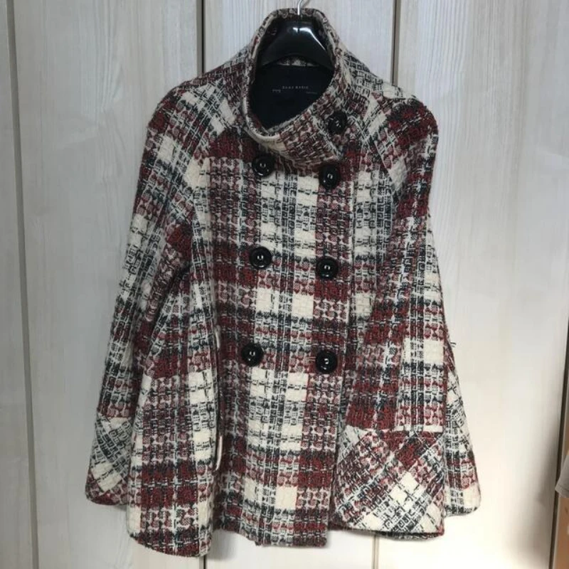 Sıcak Kareli Balıkçı Yaka Omuz - Wool Coat Peacoat incelemesi ve fiyatı