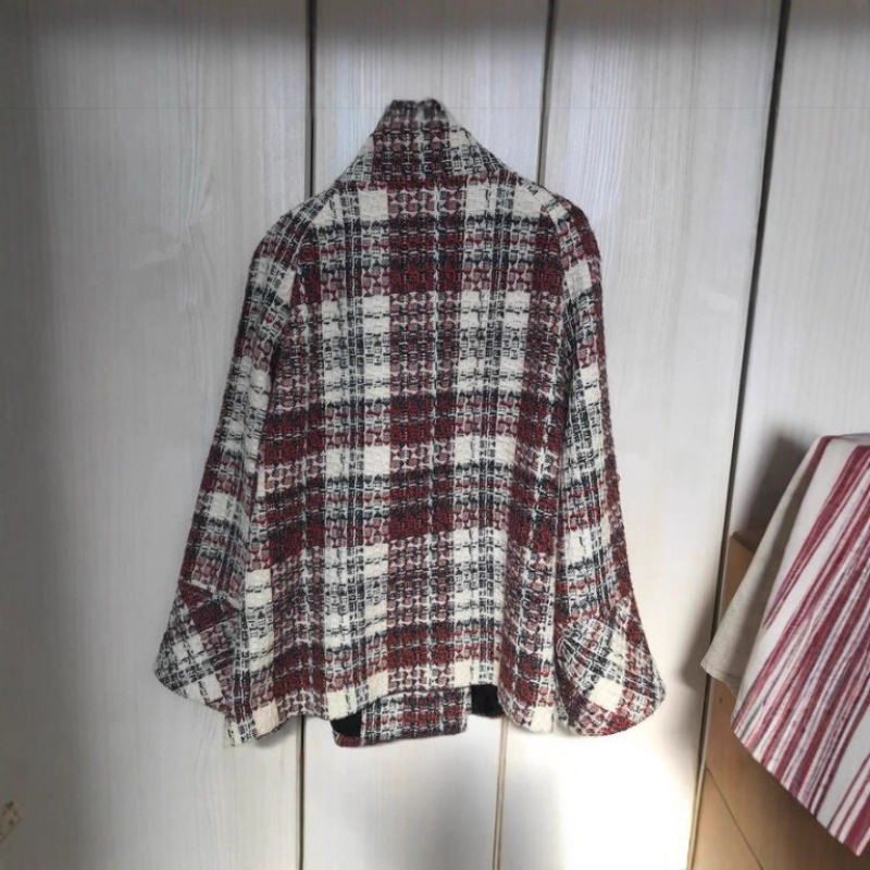 Sıcak Kareli Balıkçı Yaka Omuz - Wool Coat Peacoat incelemesi ve fiyatı